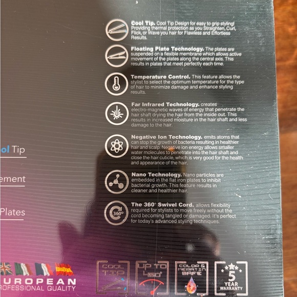 ROYALE Diamond Collection 1.25” Pure Ceramic Plates Hot Pink Flat Iron BNIB - Picture 7 of 10